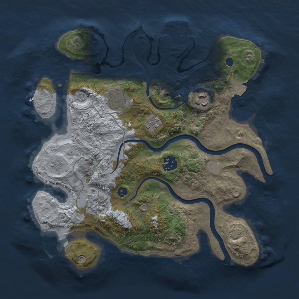 Rust Map: Procedural Map, Size: 3000, Seed: 17572, 10 Monuments