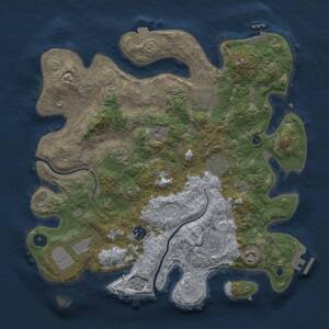 Thumbnail Rust Map: Procedural Map, Size: 3700, Seed: 550248886, 14 Monuments