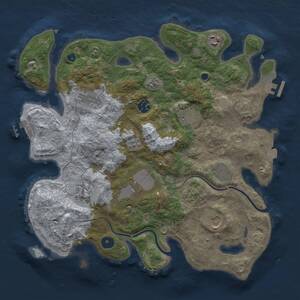 Thumbnail Rust Map: Procedural Map, Size: 3650, Seed: 45636601, 15 Monuments