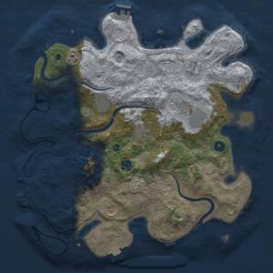 Thumbnail Rust Map: Procedural Map, Size: 3750, Seed: 1396337100, 14 Monuments