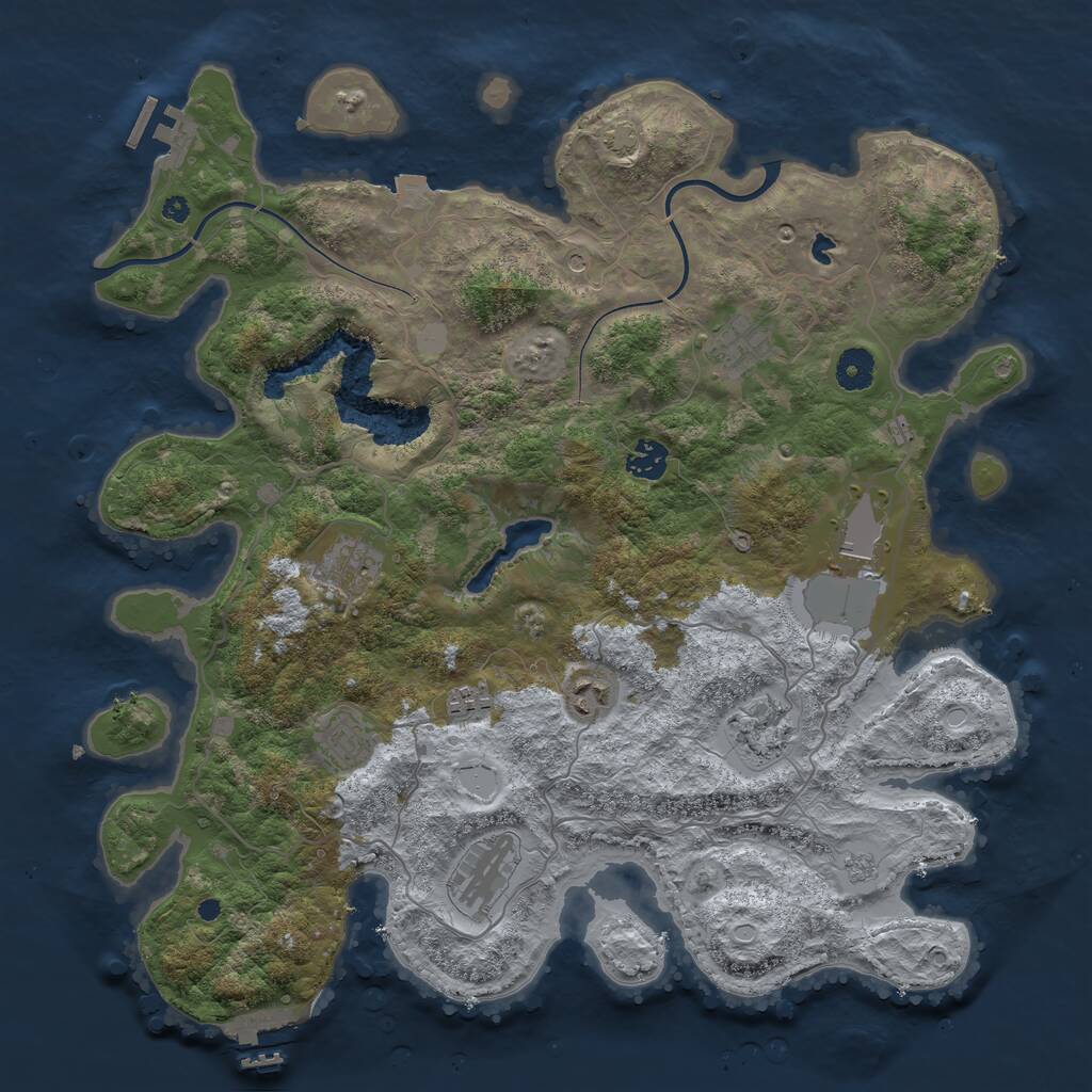 Rust Map: Procedural Map, Size: 4000, Seed: 1605722115, 15 Monuments