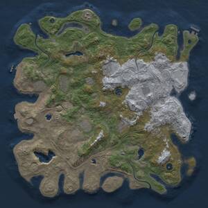 Thumbnail Rust Map: Procedural Map, Size: 4500, Seed: 1442360334, 16 Monuments