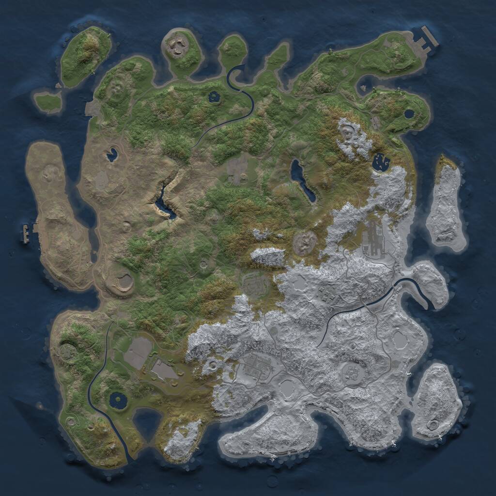 Rust Map: Procedural Map, Size: 4200, Seed: 589777763, 15 Monuments