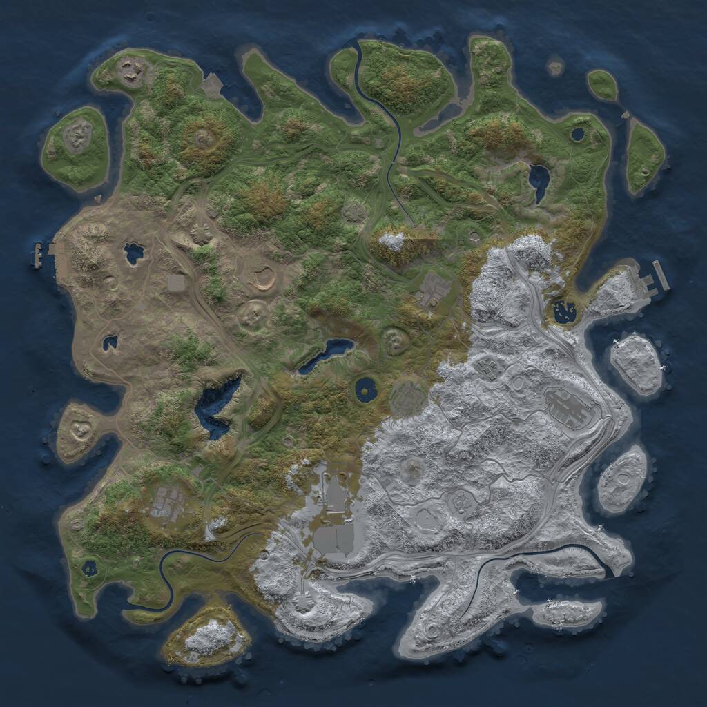 Rust Map: Procedural Map, Size: 4500, Seed: 2002672656, 15 Monuments