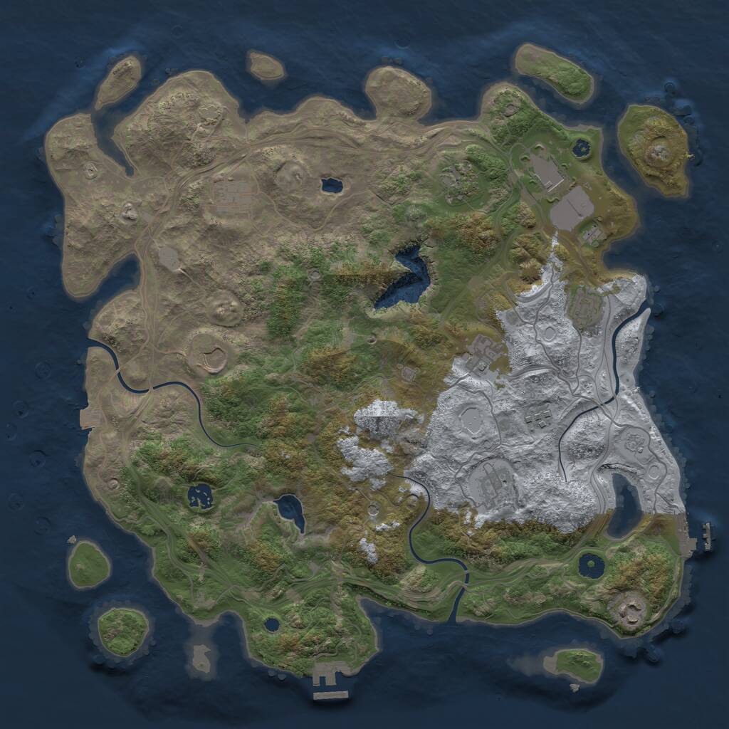 Rust Map: Procedural Map, Size: 4250, Seed: 127586825, 16 Monuments