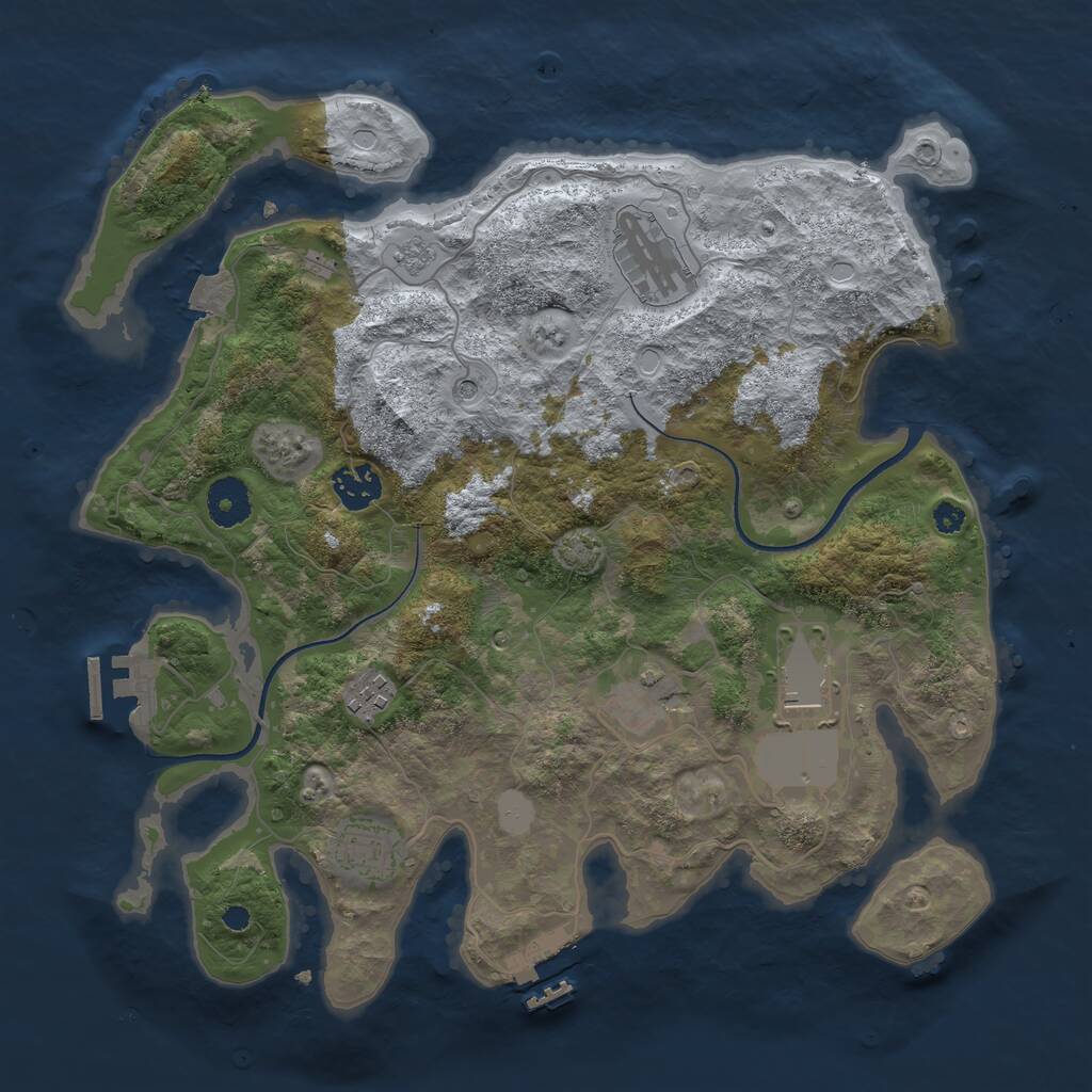 Rust Map: Procedural Map, Size: 3500, Seed: 359492284, 12 Monuments