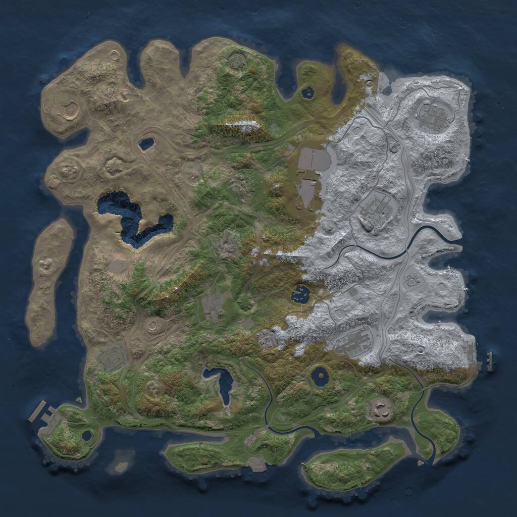 Rust Map: Procedural Map, Size: 4250, Seed: 1279343453, 17 Monuments