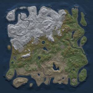 Thumbnail Rust Map: Procedural Map, Size: 4500, Seed: 125599120, 16 Monuments