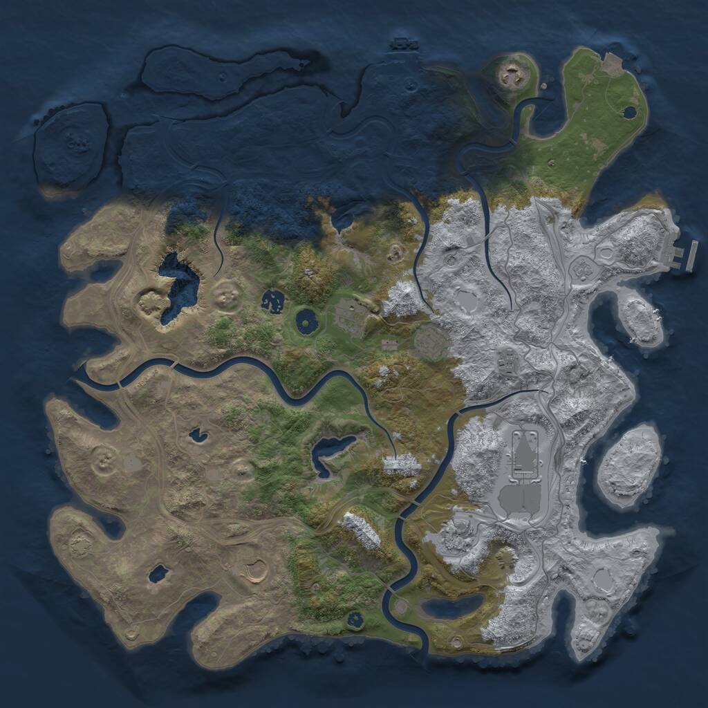 Rust Map: Procedural Map, Size: 4500, Seed: 1756806906, 14 Monuments