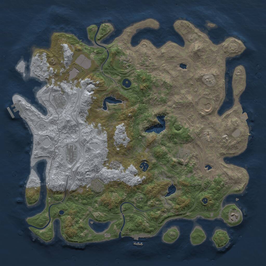 Rust Map: Procedural Map, Size: 4500, Seed: 339401048, 16 Monuments
