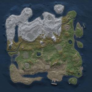 Thumbnail Rust Map: Procedural Map, Size: 3500, Seed: 1266241675, 13 Monuments