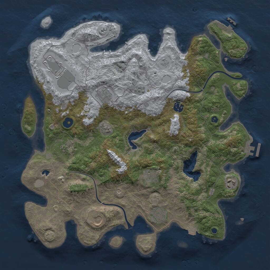 Rust Map: Procedural Map, Size: 4000, Seed: 860215053, 15 Monuments