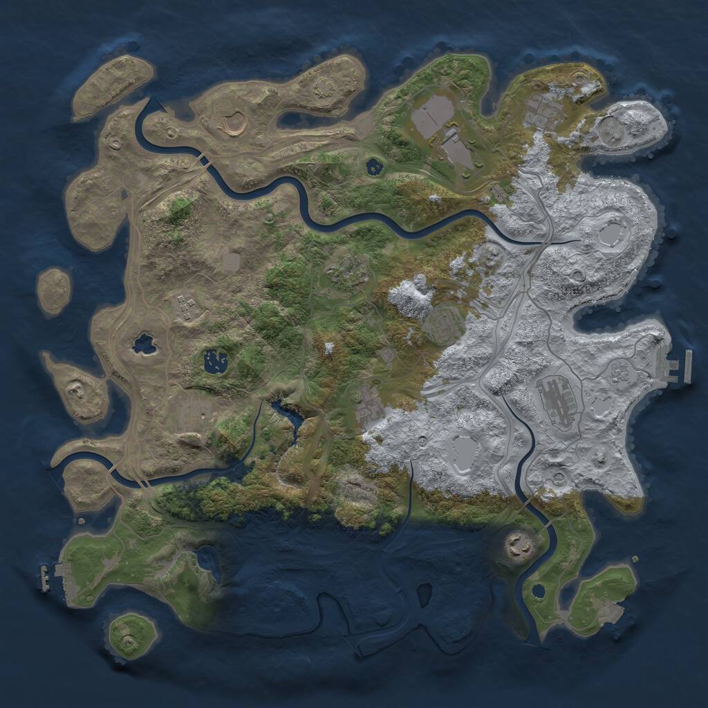 Rust Map: Procedural Map, Size: 4250, Seed: 1436212903, 17 Monuments