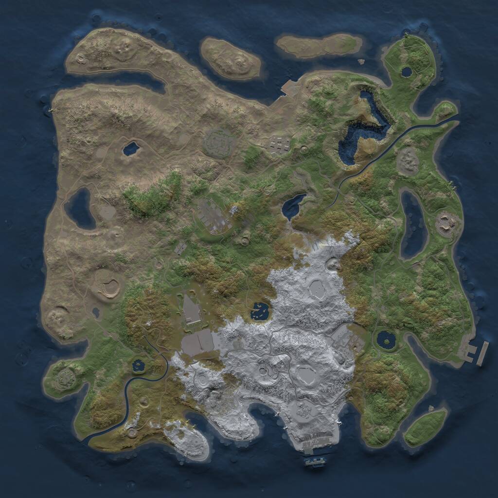 Rust Map: Procedural Map, Size: 4000, Seed: 1397247149, 14 Monuments