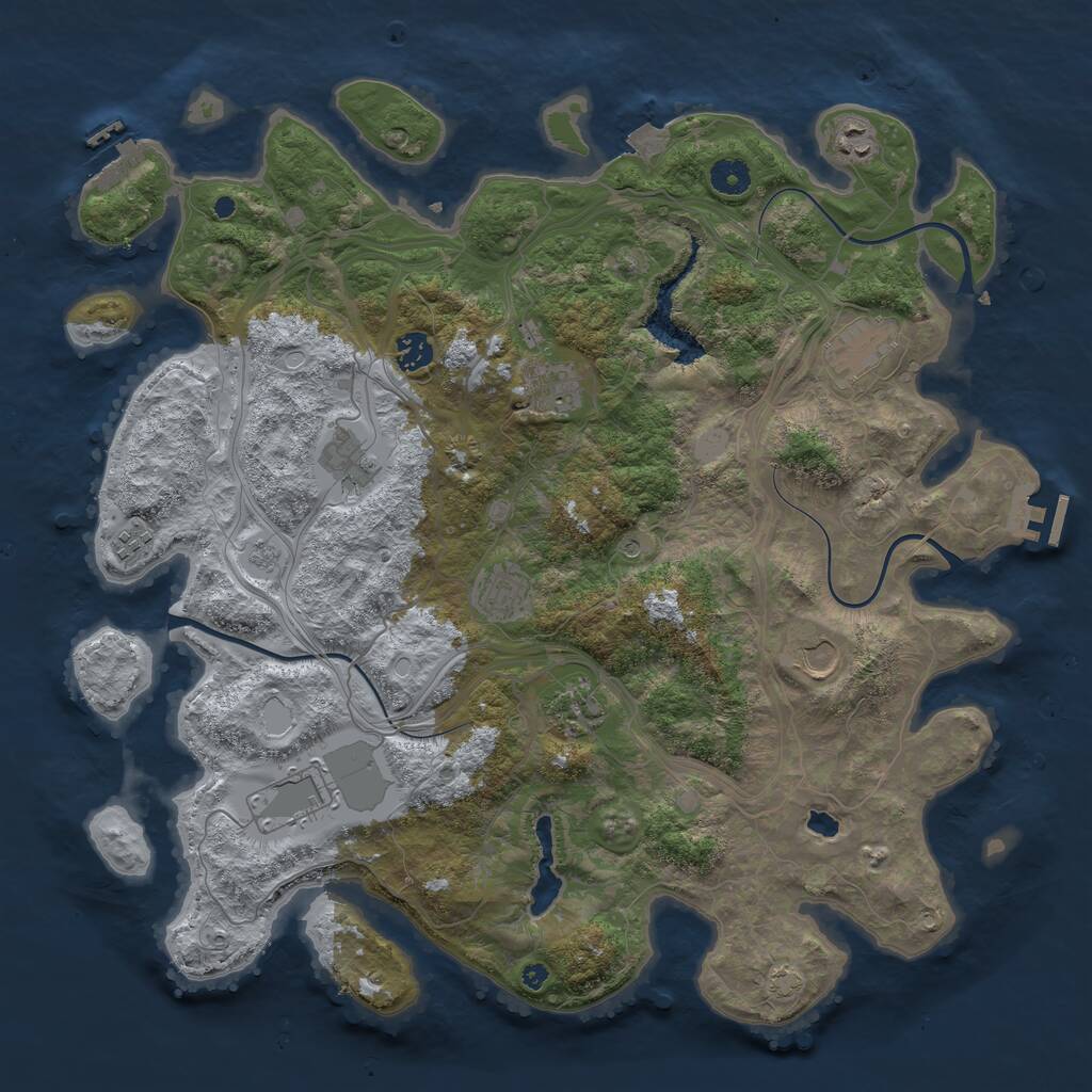 Rust Map: Procedural Map, Size: 4250, Seed: 1133439365, 16 Monuments