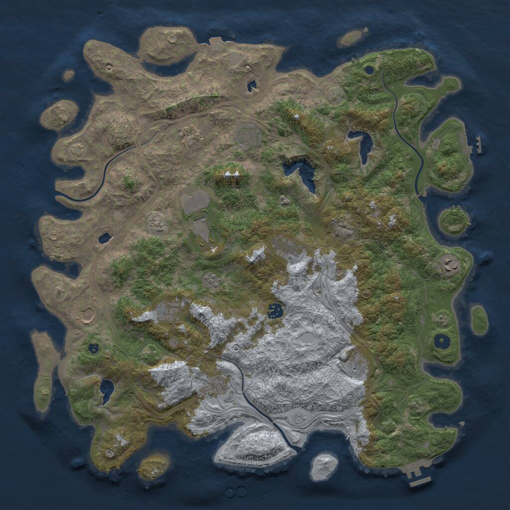 Rust Map: Procedural Map, Size: 4800, Seed: 1387519187, 17 Monuments