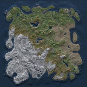 Thumbnail Rust Map: Procedural Map, Size: 4500, Seed: 17364494, 16 Monuments