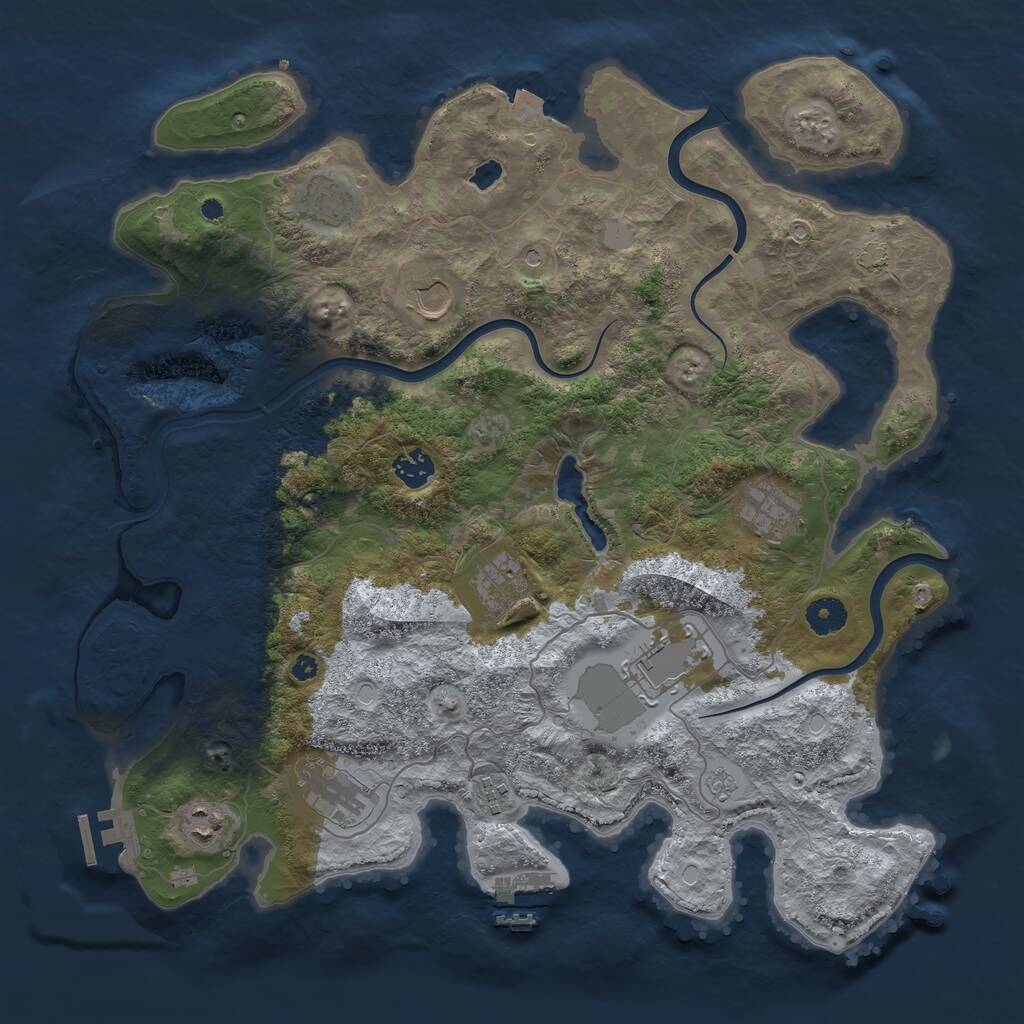 Rust Map: Procedural Map, Size: 4000, Seed: 321549384, 15 Monuments