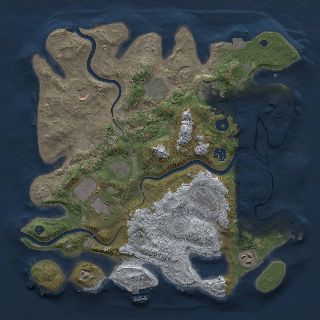 Rust Map: Procedural Map, Size: 3650, Seed: 7058993, 15 Monuments