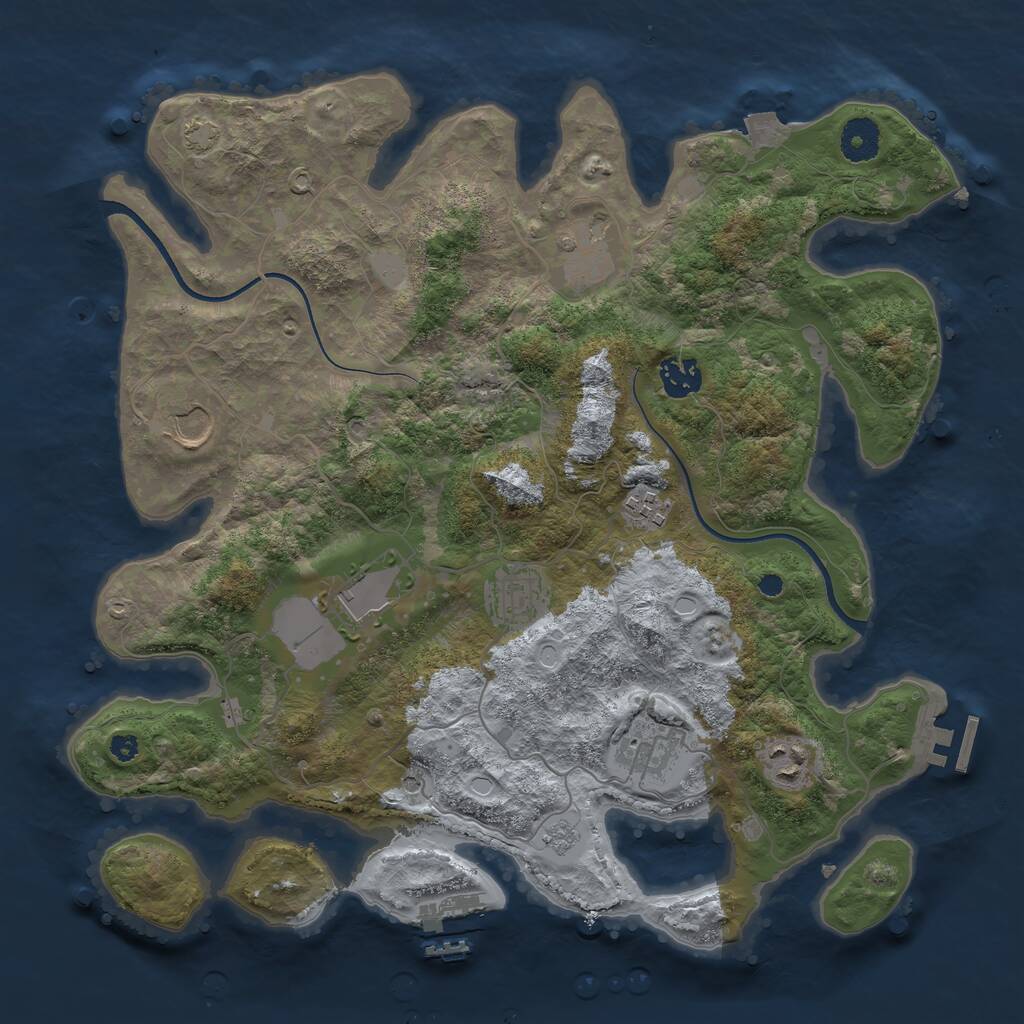 Rust Map: Procedural Map, Size: 3650, Seed: 7058993, 14 Monuments