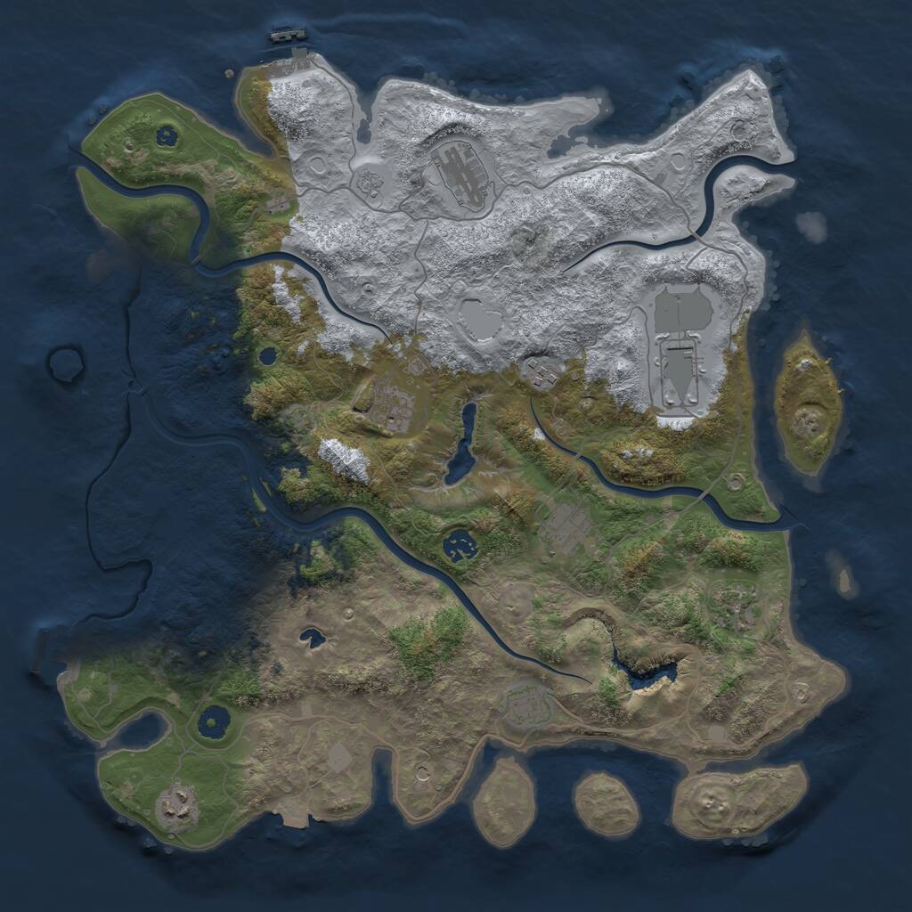 Rust Map: Procedural Map, Size: 4200, Seed: 871515153, 15 Monuments