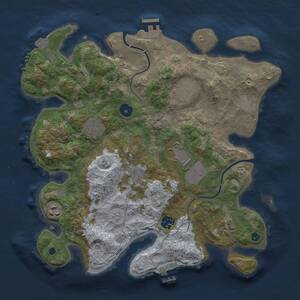 Thumbnail Rust Map: Procedural Map, Size: 3500, Seed: 56237119, 13 Monuments