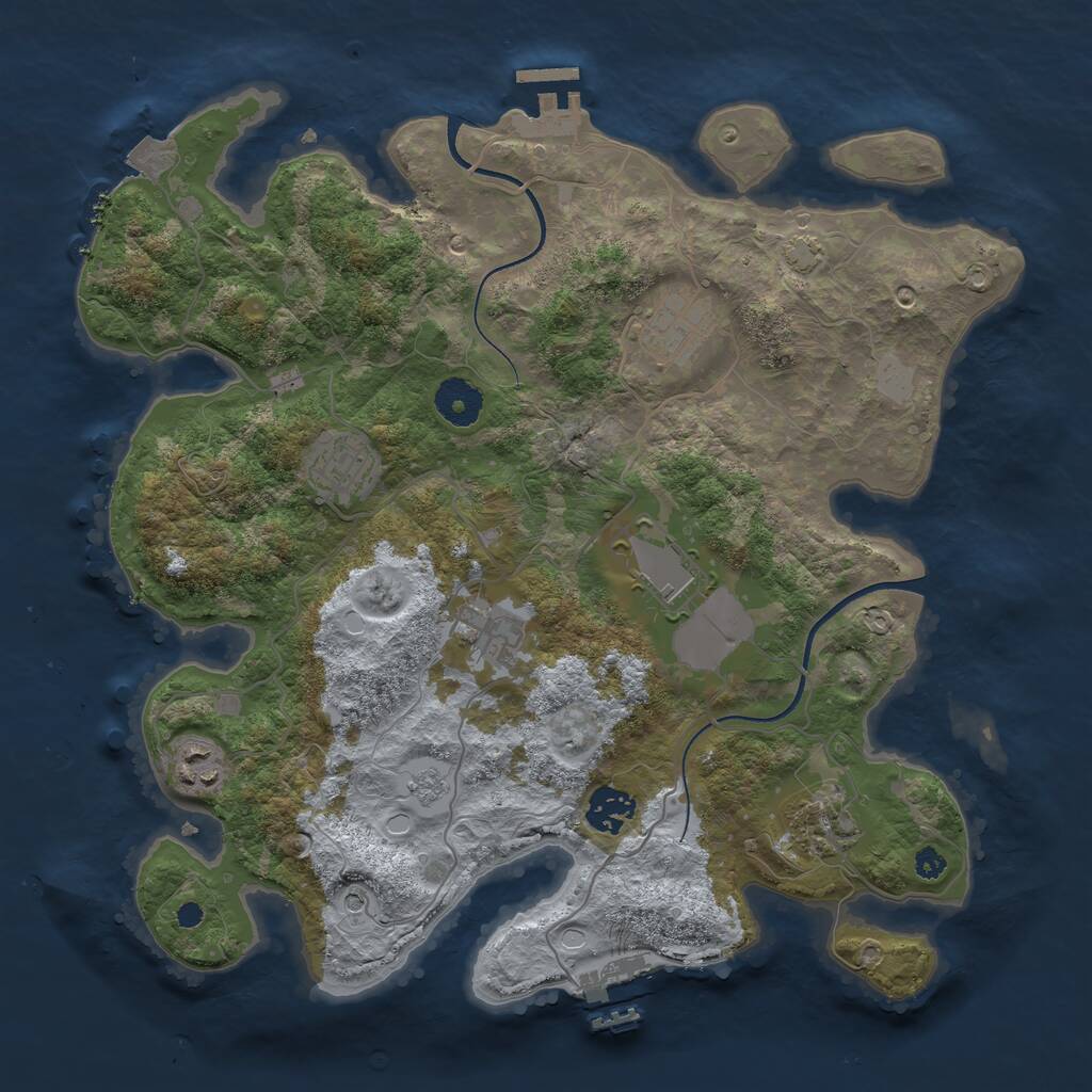 Rust Map: Procedural Map, Size: 3500, Seed: 56237119, 13 Monuments