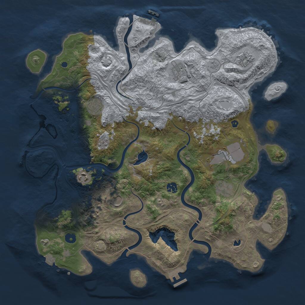 Rust Map: Procedural Map, Size: 4250, Seed: 38927275, 15 Monuments