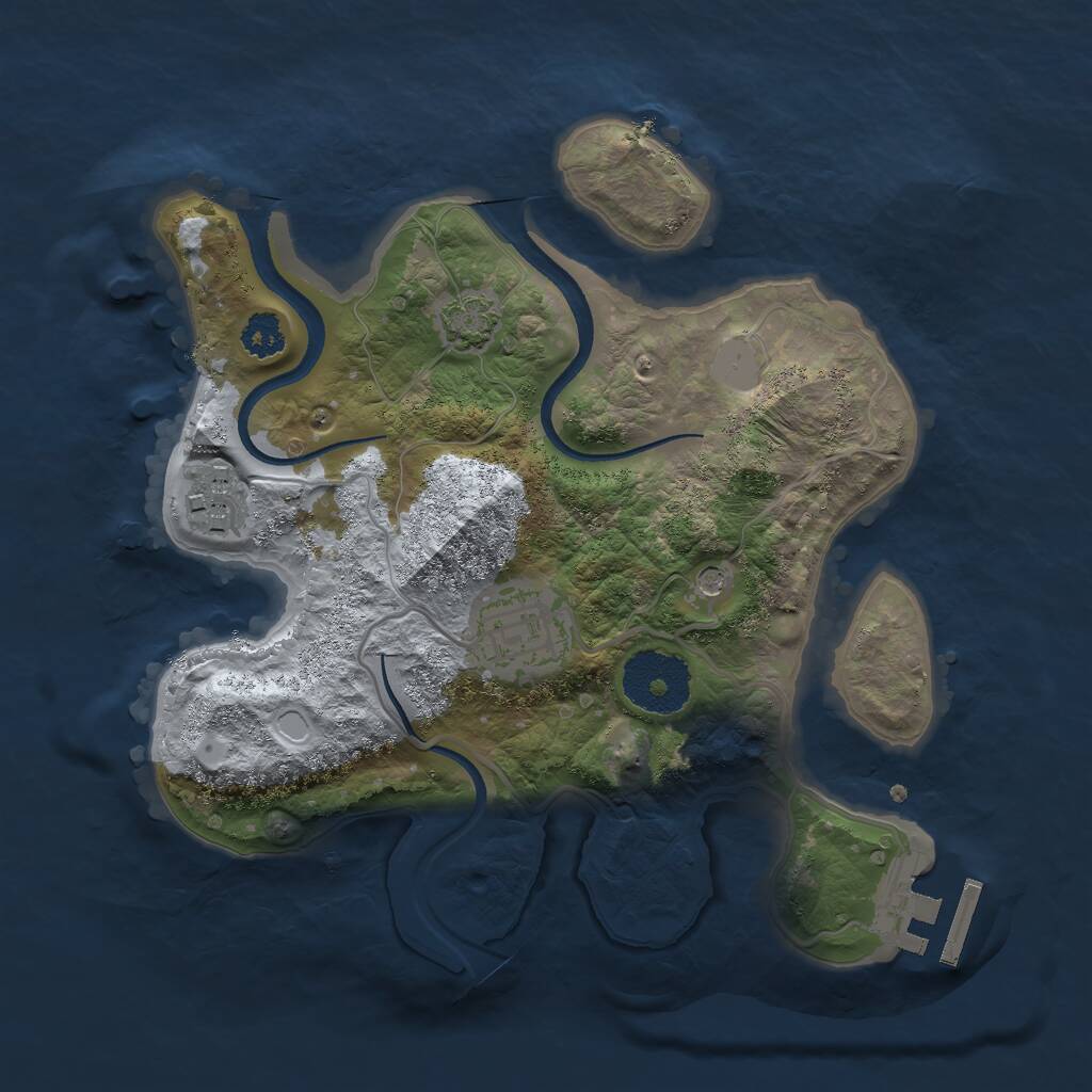 Rust Map: Procedural Map, Size: 2500, Seed: 111265766, 6 Monuments