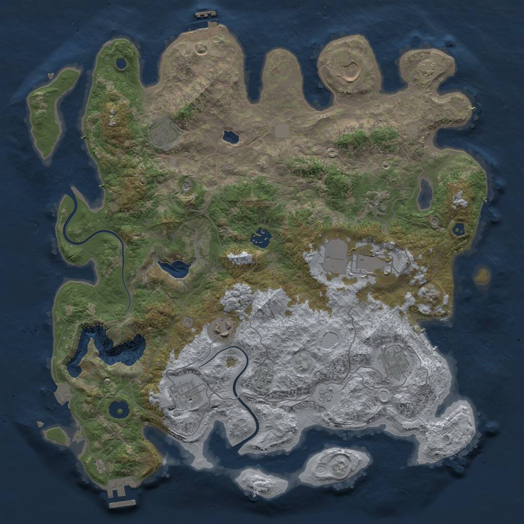 Rust Map: Procedural Map, Size: 4000, Seed: 1500770636, 15 Monuments