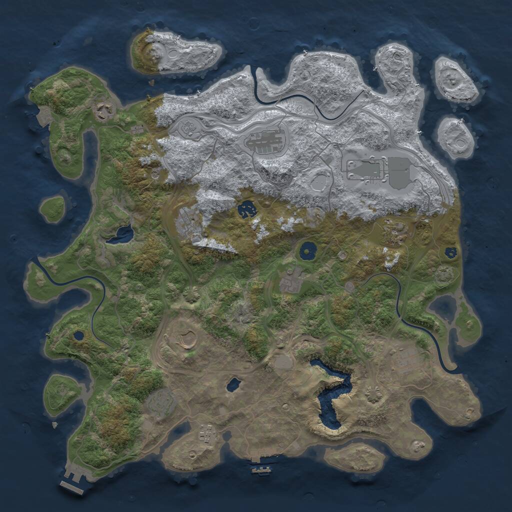 Rust Map: Procedural Map, Size: 4250, Seed: 934387653, 17 Monuments