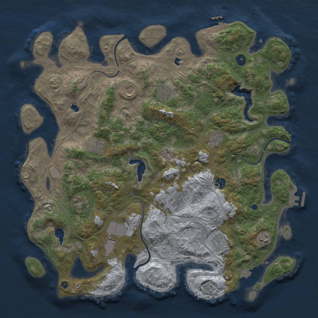 Rust Map: Procedural Map, Size: 4500, Seed: 1530728397, 17 Monuments