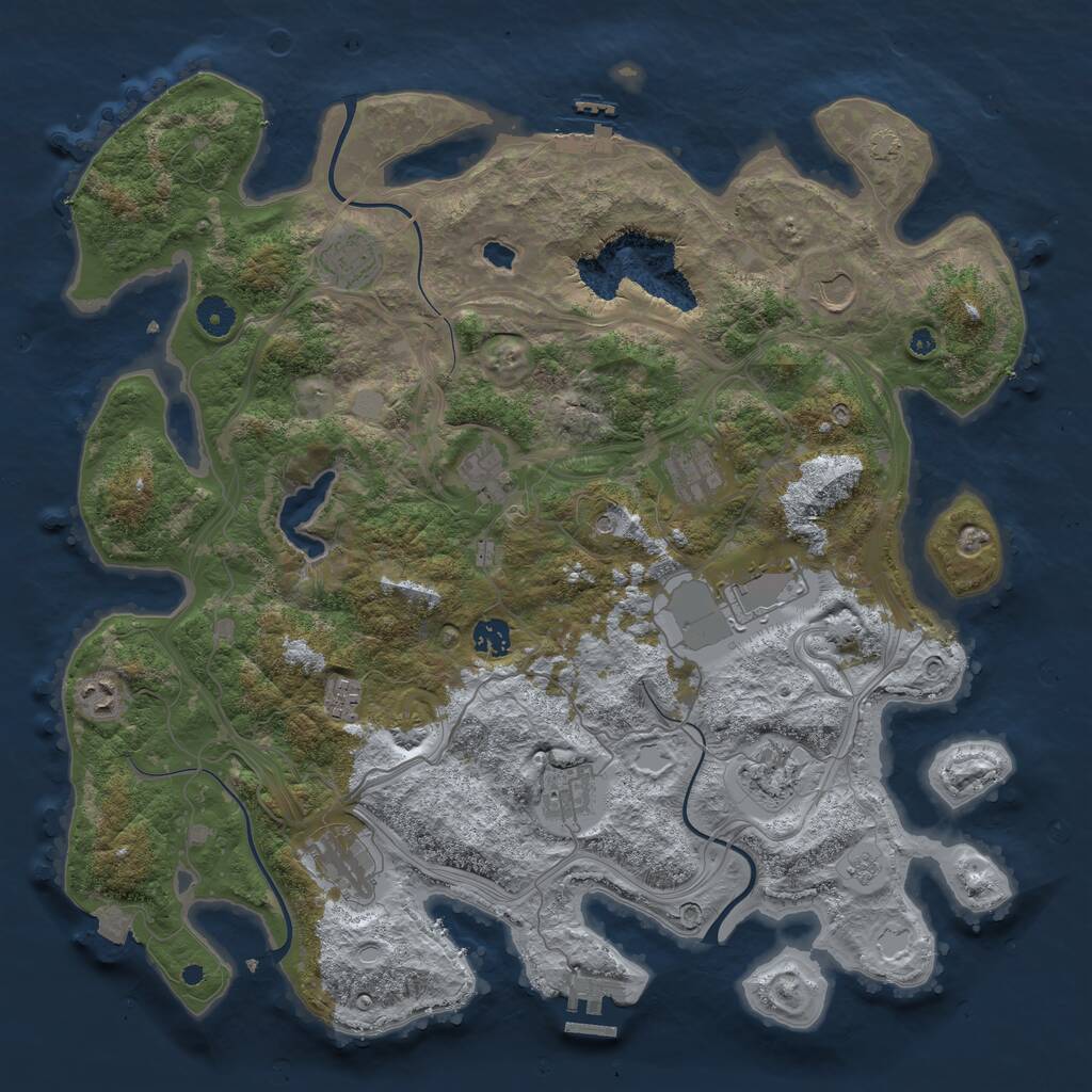 Rust Map: Procedural Map, Size: 4250, Seed: 1460504395, 17 Monuments