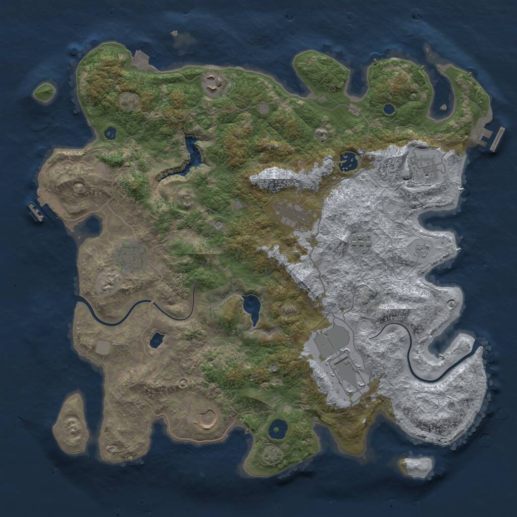 Rust Map: Procedural Map, Size: 4000, Seed: 809773614, 14 Monuments