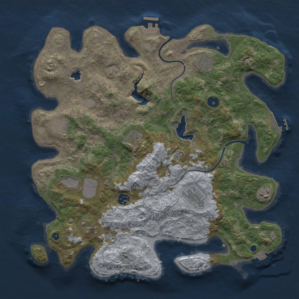 Rust Map: Procedural Map, Size: 4000, Seed: 523637124, 14 Monuments