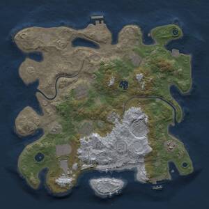 Thumbnail Rust Map: Procedural Map, Size: 3500, Seed: 80327457, 14 Monuments