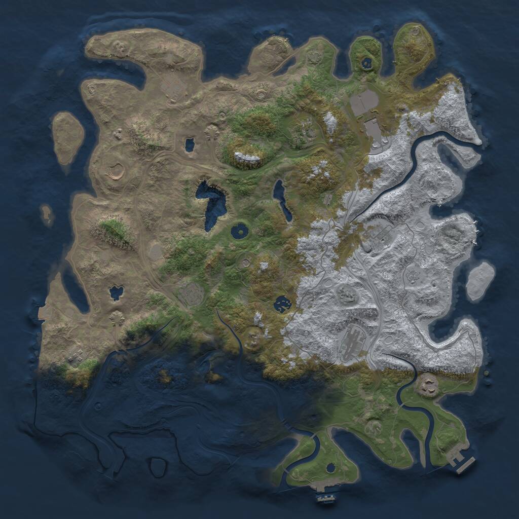 Rust Map: Procedural Map, Size: 4725, Seed: 52021030, 16 Monuments