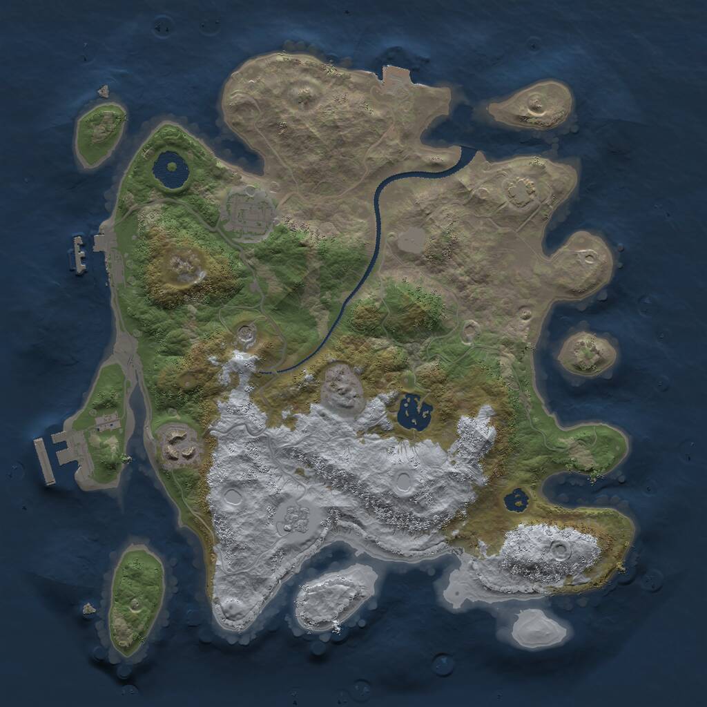 Rust Map: Procedural Map, Size: 3000, Seed: 686927760, 9 Monuments