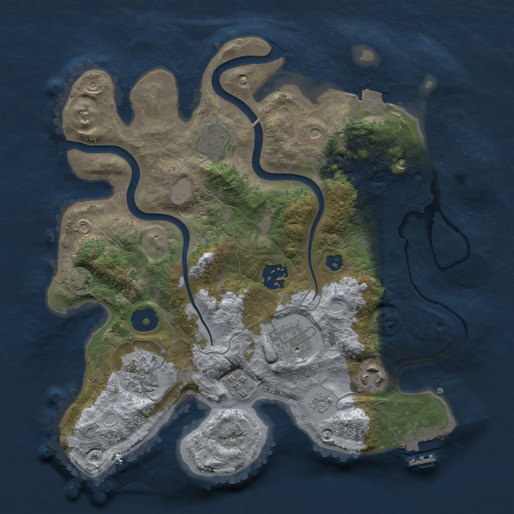 Rust Map: Procedural Map, Size: 3000, Seed: 15005080, 11 Monuments