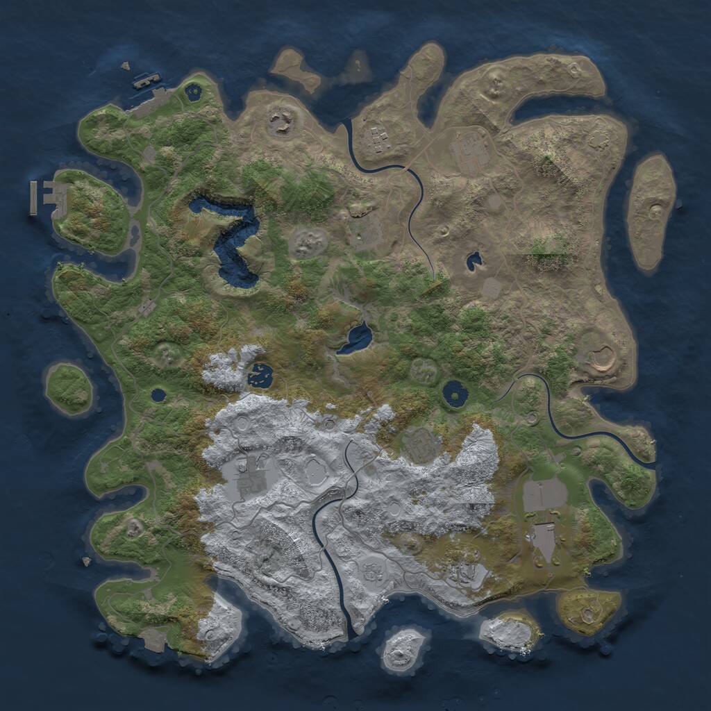 Rust Map: Procedural Map, Size: 4200, Seed: 742961579, 16 Monuments