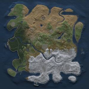Thumbnail Rust Map: Procedural Map, Size: 4000, Seed: 1105909013, 19 Monuments