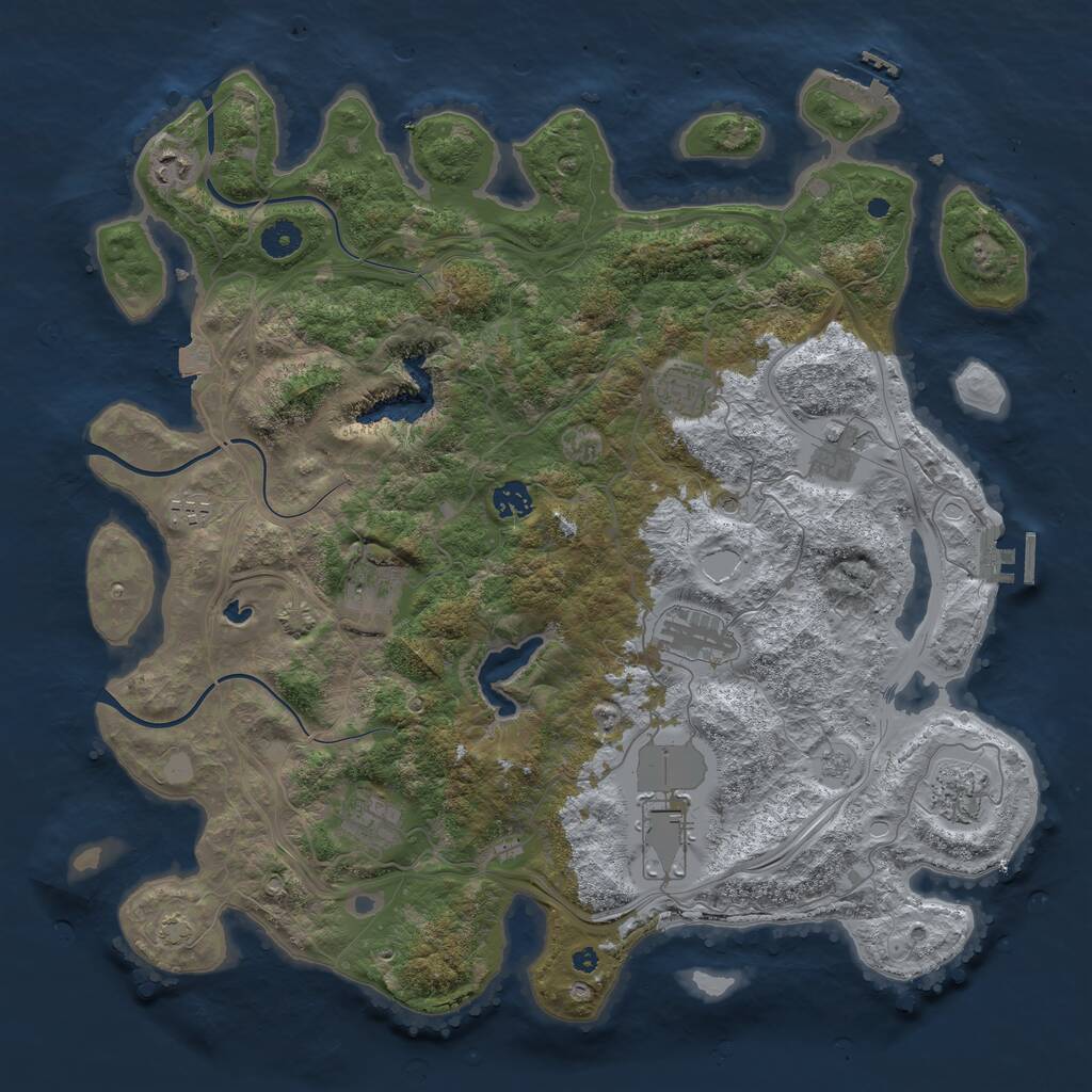 Rust Map: Procedural Map, Size: 4250, Seed: 1451553164, 16 Monuments