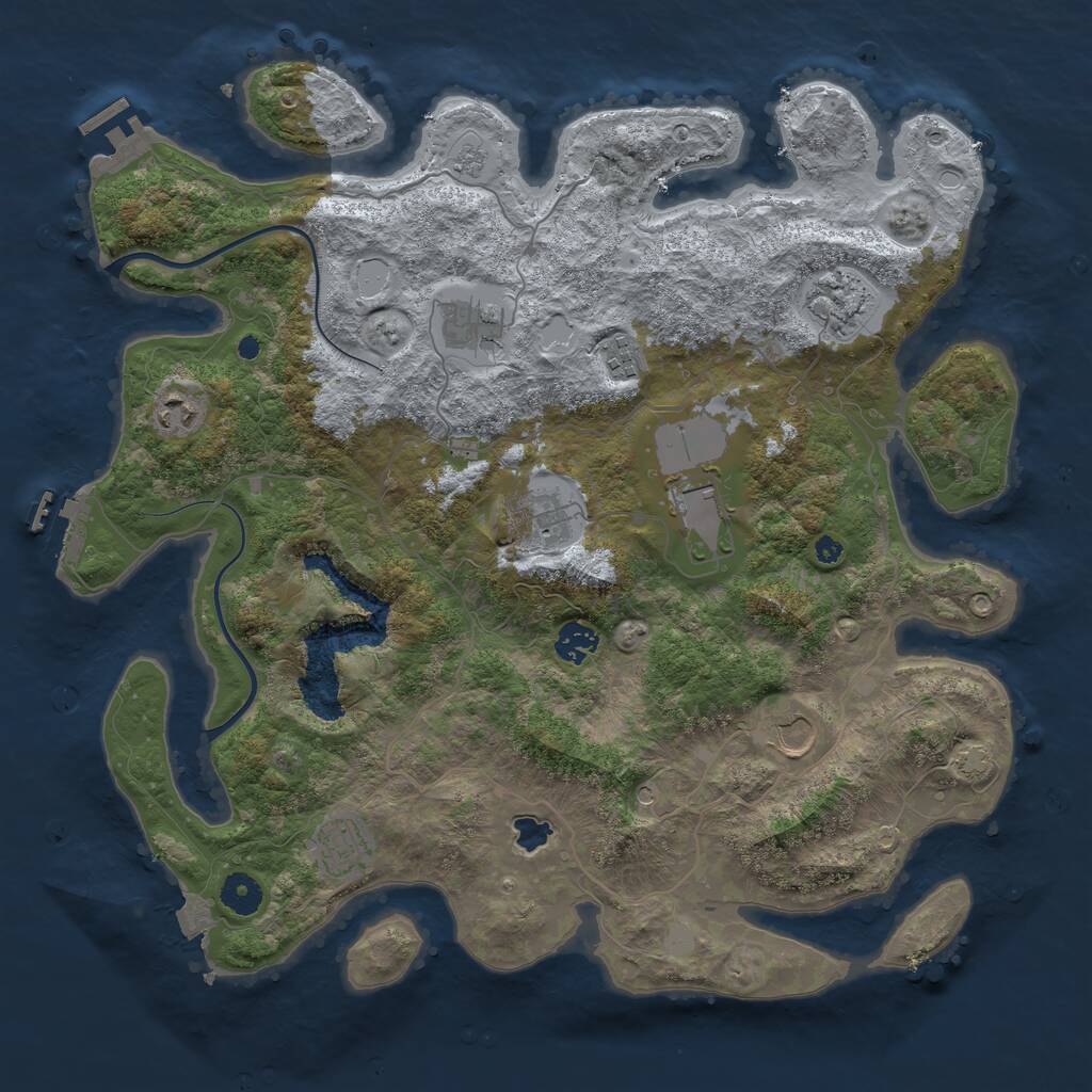 Rust Map: Procedural Map, Size: 4000, Seed: 416972607, 15 Monuments