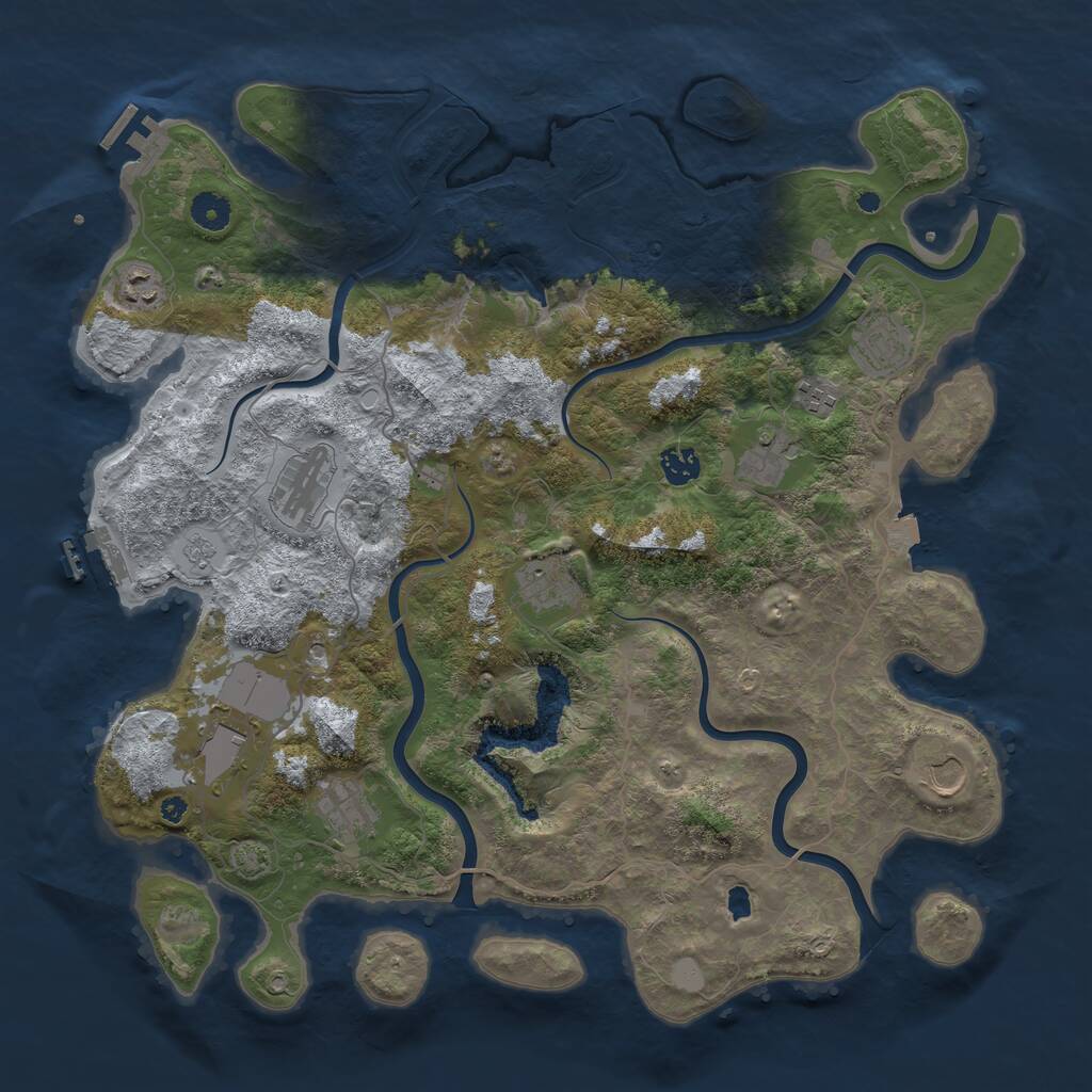 Rust Map: Procedural Map, Size: 4196, Seed: 3486489, 16 Monuments