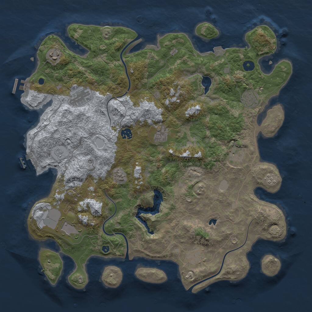 Rust Map: Procedural Map, Size: 4196, Seed: 3486489, 16 Monuments