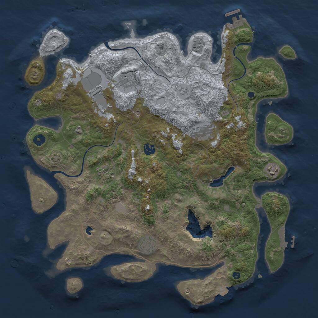 Rust Map: Procedural Map, Size: 4096, Seed: 236118794, 14 Monuments