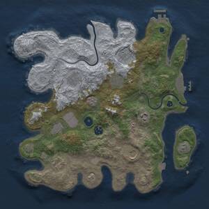 Thumbnail Rust Map: Procedural Map, Size: 3517, Seed: 1943446711, 14 Monuments