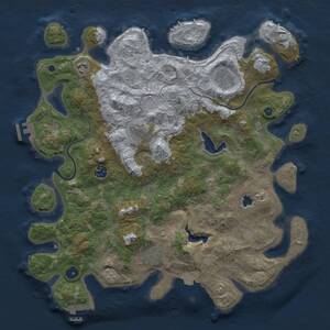 Thumbnail Rust Map: Procedural Map, Size: 4000, Seed: 549502, 12 Monuments