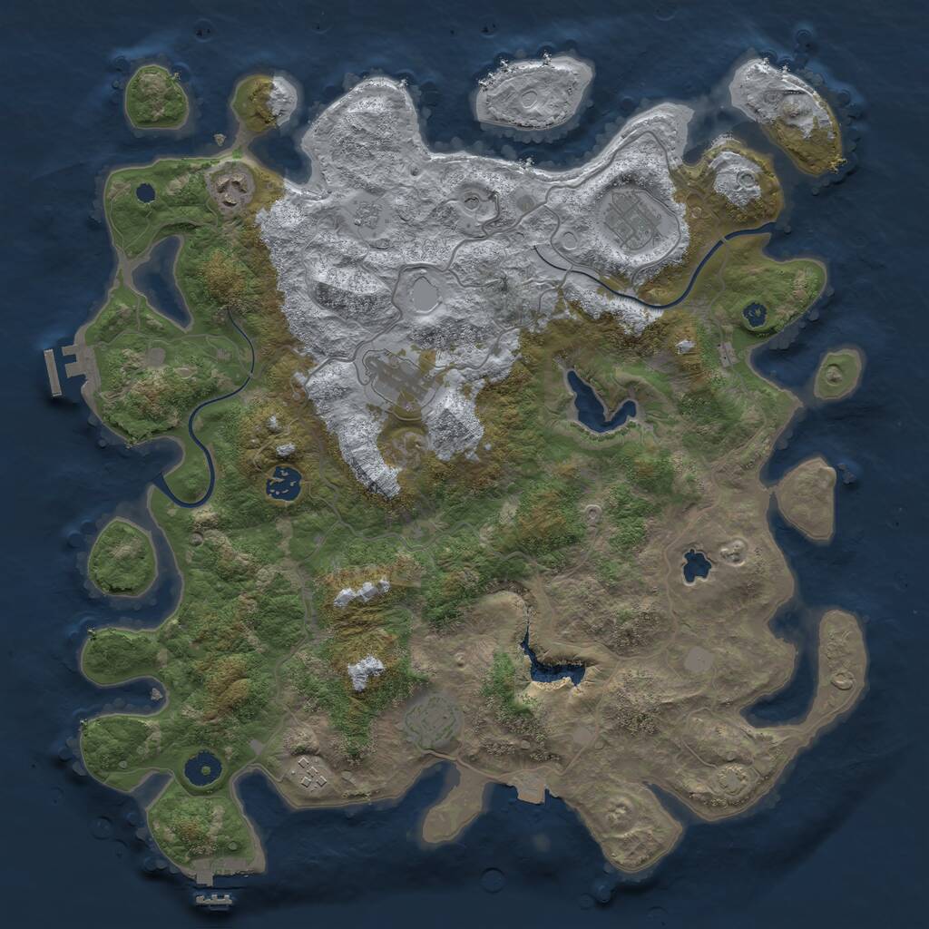 Rust Map: Procedural Map, Size: 4000, Seed: 549502, 12 Monuments