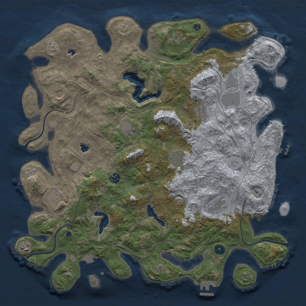 Rust Map: Procedural Map, Size: 4500, Seed: 310280048, 17 Monuments